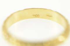 18K Yellow Gold 1940's Orange Blossom Flower Wedding Band Ring