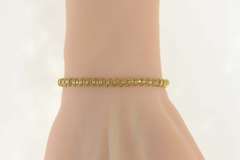10K Yellow Gold 0.50 Ctw Diamond Classic Wavy Link Tennis Bracelet