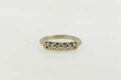 14K White Gold Vintage NOS 1950's Wedding Five Stone Setting Ring