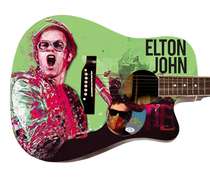 Elton John Autographed Signed Custom Graphics Photo Guitar ACOA