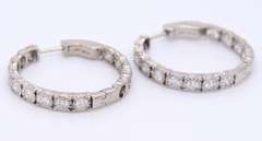 Dazzling White Gold 2cts inside out Hoop Earrings with LGL Cert