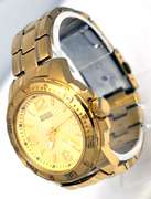 Guess Textured Gold Dial Watch, Pre-Owned.