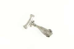 Sterling Silver 3D Stylized Elaborate Fish Drop Slide Pendant