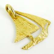 14K Yellow Gold Sailboat Pendant