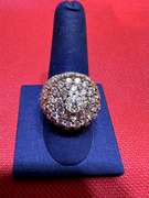 REMARKABLE MENS 14K DIPPED ROSE DIAMOND RING