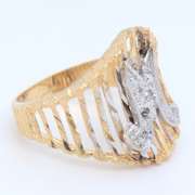 Charming Yellow Gold M Initial Diamond Ring