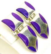 Vintage Mexican Sterling & Purple Jade Earrings