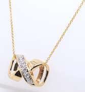Attractive Yellow gold Diamond X Slider Pendant on Chain