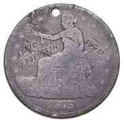 1875 Seated Liberty Trade Dollar - Counterstamped