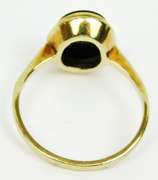 Vintage 10K Black Onyx & Diamond Ring, Size 7.5