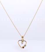 Favorite Yellow Gold Diamond and Tanzanite and Garnet Heart Pendant on Chain