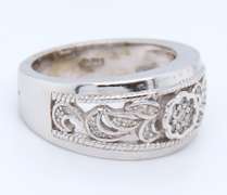 Dazzling White Gold Flower Style Diamond Band