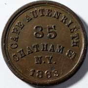 1863 Cafe Auterieth NY City Civil War Store Card.