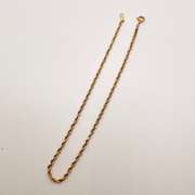 14kt Solid Yellow Gold Twisted Rope Chain Bracelet-9.5 inches