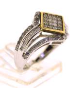 14KT White Gold And Sterling Silver Diamond Ring