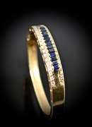 Stunning Sapphire and Diamond 14K Bangle