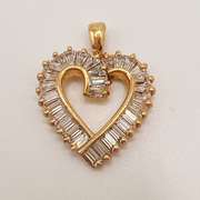10kt Yellow Gold & Diamond Heart Pendant
