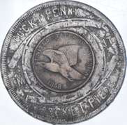 1858 Good Luck Cent - John H Walsh Whiskey