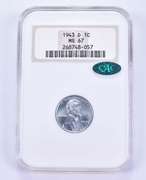 MS67 1943-D Lincoln Wheat Cent - CAC - Graded NGC