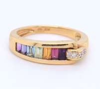 Fabulous 18kt Multi Gemstone Band