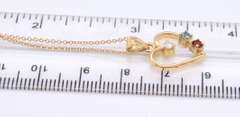 Favorite Yellow Gold Diamond and Tanzanite and Garnet Heart Pendant on Chain
