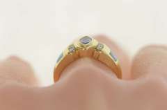 14K Yellow Gold Tanzanite Diamond Black Opal Statement Ring