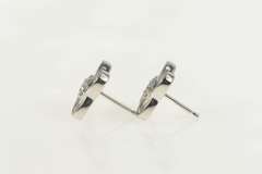 10K White Gold 0.20 Ctw Diamond Knot Twist Atom Stud Earrings