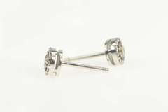 14K White Gold 0.82 Ctw Diamond Round Halo Cluster Stud Earrings