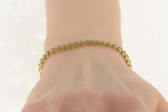 10K Yellow Gold 0.50 Ctw Diamond Classic Wavy Link Tennis Bracelet