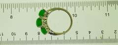 Sterling Silver Three Stone Jade Ring
