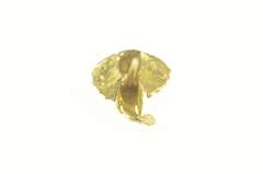 18K Yellow Gold Elephant Head Ornate 3D Animal Lapel Pin/Brooch