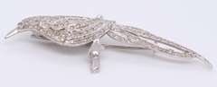 Dazzling White Gold 1ctw Diamond Bird Brooch