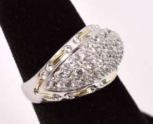 Dazzling CZ Dome Style Ring in 14K White Gold