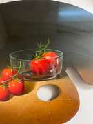Beautiful Still Life on Artist Palette Leon Olmo Cherry Tomato Still Life on Artist Palette