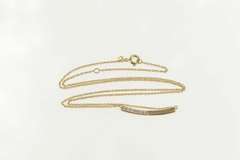 14K Yellow Gold 0.15 Ctw Diamond Curved Bar Statement Necklace