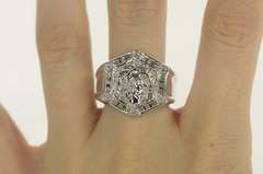 14K White Gold 0.50 Ctw Diamond Jesus Christ Crown of Thorns Ring