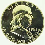 1961 Benjamin Franklin Half Dollar 50C US Coin
