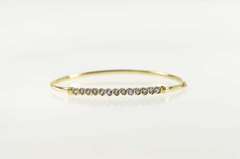10K Yellow Gold Wavy Tanzanite Oval Statement Bangle Bracelet