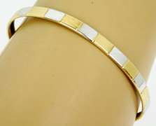 10K White & Yellow Gold Bangle Bracelet