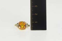 10K Yellow Gold Emerald Cut Synthetic Citrine Diamond Ring