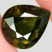 Rich 4.01ct natural olive green Tourmaline pear