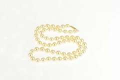 14K Yellow Gold Classic Retro Pearl Strand Statement Necklace