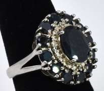 Vintage Sterling Silver Sapphire Ring