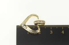 10K Yellow Gold 0.20 Ctw Diamond Baguette Heart Symbol Pendant