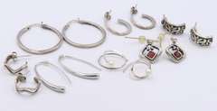Group Lot of Vintage Sterling Silver Earrings