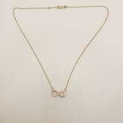 14kt Solid Yellow Gold & Diamond Infinity Necklace