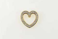 14K Yellow Gold 1.00 Ctw Classic Diamond Heart Valentine Pendant