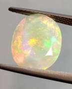 Fully faceted 3.46ct high fire floral block pattern Opal