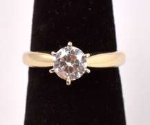 Sensational Solitaire CZ Ring in 14K Yellow Gold