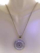Italian Sterling Silver Beautiful CZ Sun Pendant  With Chain